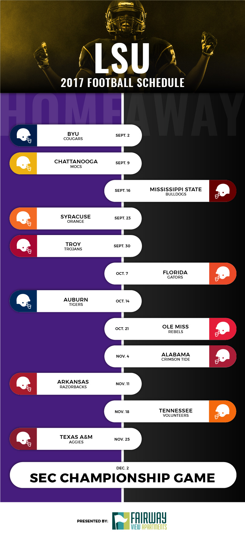 The Best LSU Tigers Football Schedule (Infographic)