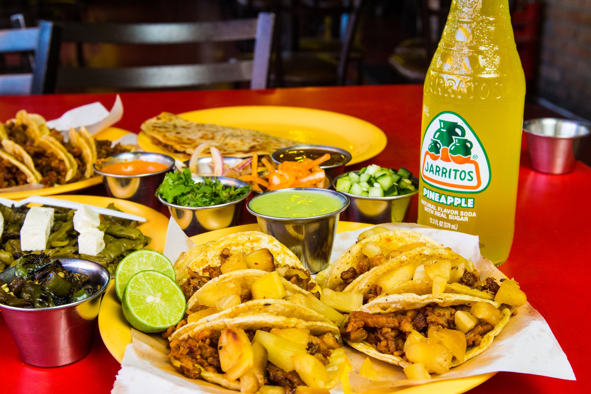 An Assortment of Mexican Food Served at a Restaurant