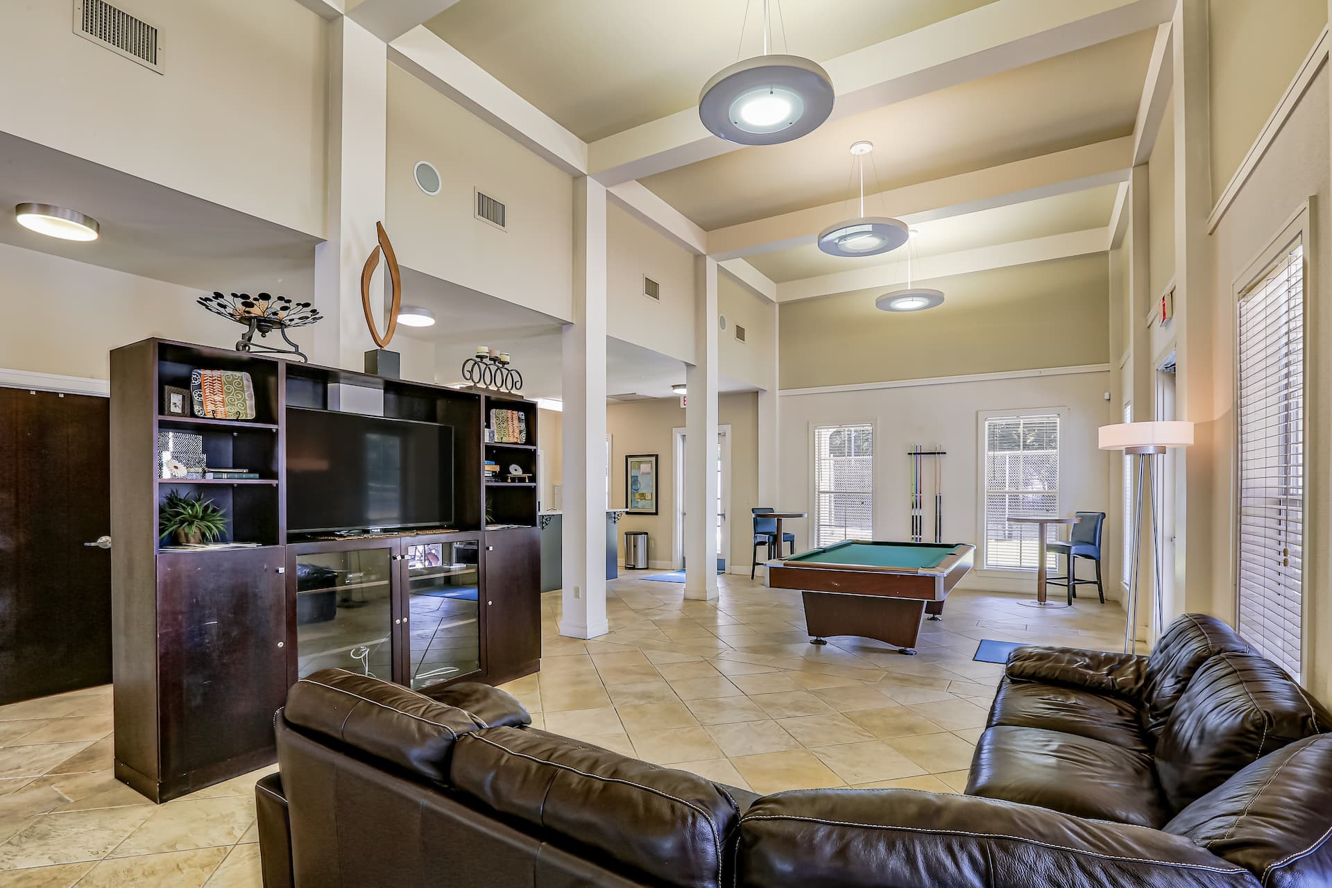 game room at fairway view apartments