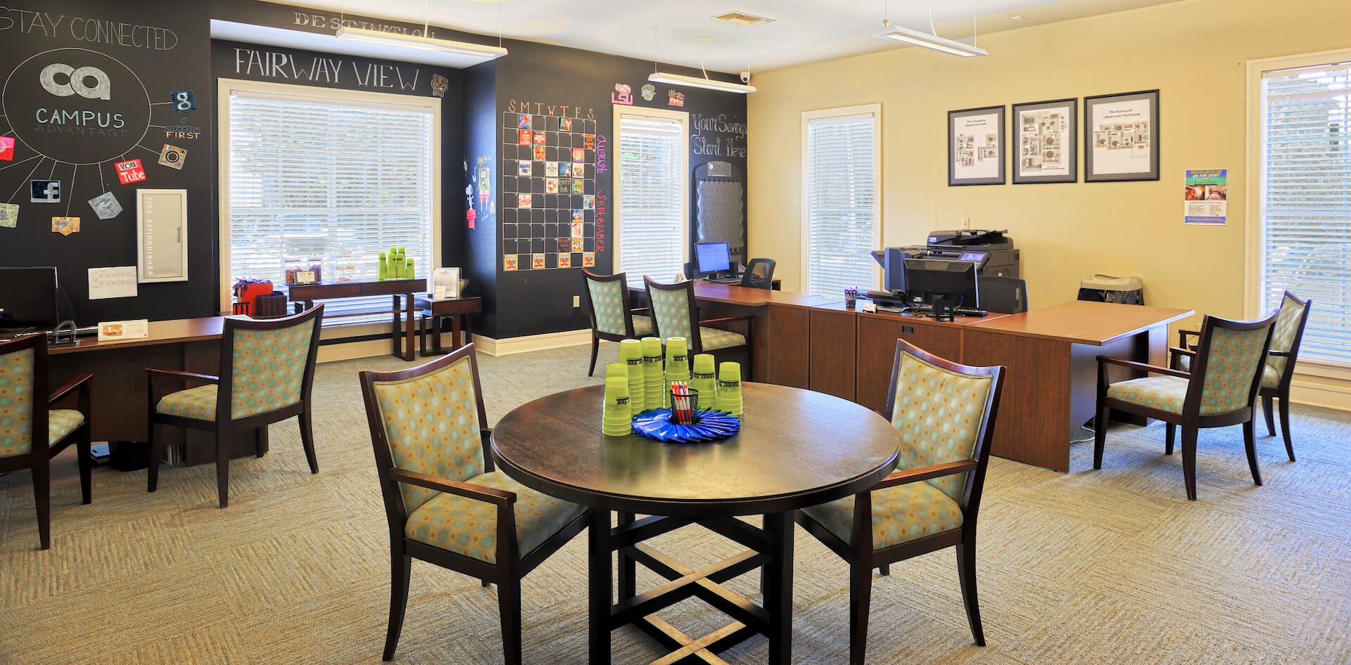 office area at fairway view apartments
